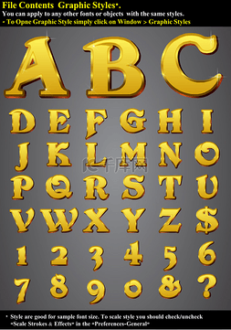 字体图片_设置黄金 3d 字母表