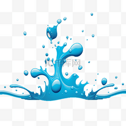 液体飞溅效果水花图片_蓝色液体飞溅效果水花