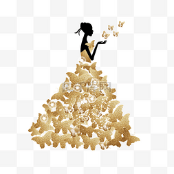 新娘抽象金色花纹婚纱