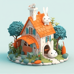 小白兔的漂亮萝卜屋