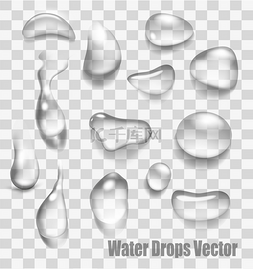 clean图片_Drops of water on a transparent background. V