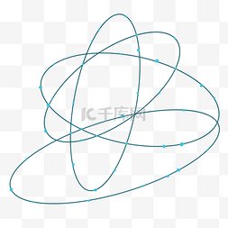 蓝色抽象的几何线条，环绕科学和