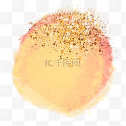 黄色红色抽象韩国金箔圆形笔刷