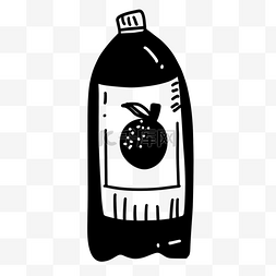涂鸦瓶子图片_创意黑白单色涂鸦果汁瓶子