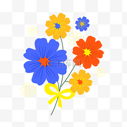 春花图片_免抠手绘春天大色块扁平花朵底纹