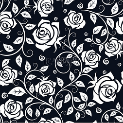 灰色室内背景图片_花卉无缝图案与盛开的玫瑰花，灰