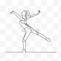 跳舞女人抽象线条画