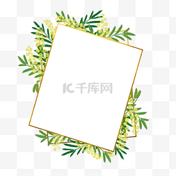 方形圣诞边框图片_艾菊花卉水彩创意边框