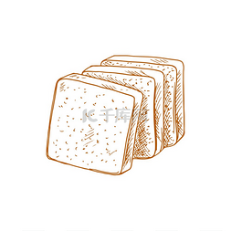 面包片的矢量图片_孜然籽小麦面包切片分离示意图矢