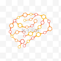 人类大脑图片_连接六边形人类大脑