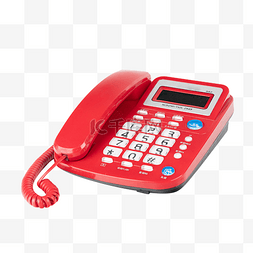 电话打电话图片_红色电话座机