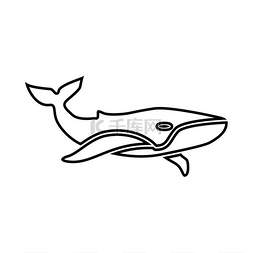 鲸鱼黑色图标