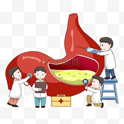 医疗保险公益图片_医疗体检健康小人国医生内脏检查