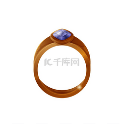 水晶戒指图片_金戒指与紫色宝石首饰项目订婚符