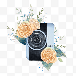 淡雅水彩花卉相机