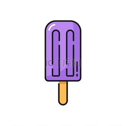 清爽的颜色图片_冰淇淋表面涂有紫紫色釉独立的冰