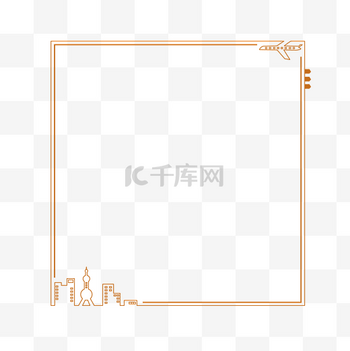 线条摩登城市简约边框