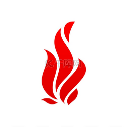 红色火焰图标图片_火篝火孤立的矢量图标火炬火焰红