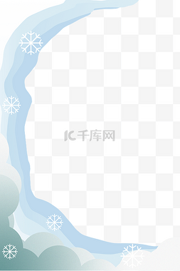圣诞节海报元素图片_侧边框冬天圣诞节雪花树林