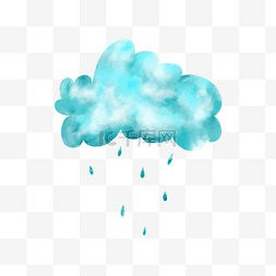 暴雨雨刷图片_云朵气候水彩风格