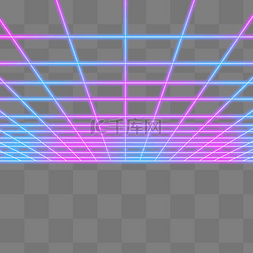 红色蓝色霓虹光感发光空间透视网