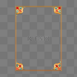 端午节礼物图片_金边古典敦煌浮雕花纹边框