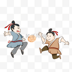 中国古代人物图片_寒食节中国传统踢蹴鞠