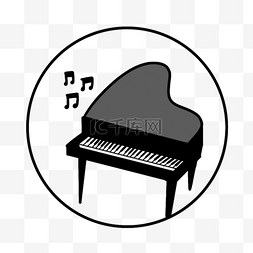 猜谜语小图标图片_黑色钢琴圆形卡通instagram图标