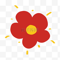 红色西柚片图片_小红花红色小花花卉可爱小花花