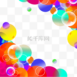 科技边框白色图片_商务风格彩色渐变气泡科技边框