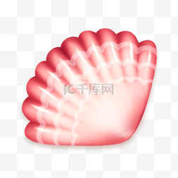 贝壳卡通图片_一个粉色的可爱贝壳