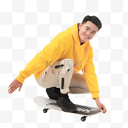 活力男孩人物滑滑板
