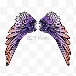 紫色渐变色彩翅膀