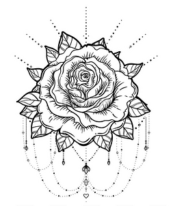 iso图片_与朵玫瑰花，详细的矢量插图 iso 