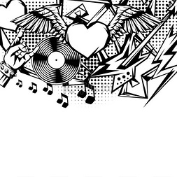 音乐。音乐。背景图片_摇滚乐印花摇滚节海报带有音乐物