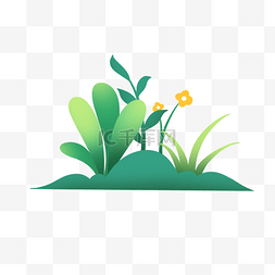 黄色深色边星星png素材图片_春季植物绿叶草坪