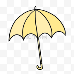 春雨中黄色卡通雨伞