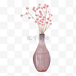 设计图片_干花束波西米亚风格水彩小野花