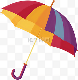 害羞的手拿雨伞图片_卡通可爱雨伞扁平风格