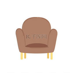 家具图片_带扶手的扶手椅或棕色软座，舒适