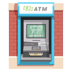 金融业务图片_街头的 Atm 取款机