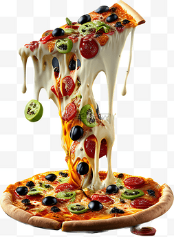披萨牛排意面图片_彩色披萨美食美味飞溅元素