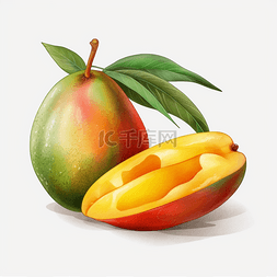夏季手绘水果芒果