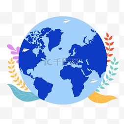 世界新闻自由日蓝色地球装饰