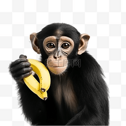 一只拿着香蕉的猴子