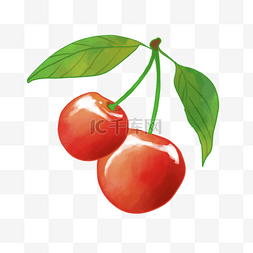 红色水彩水果樱桃车厘子