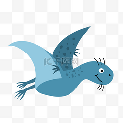画册的装饰图片_长翅膀的可爱蓝色恐龙