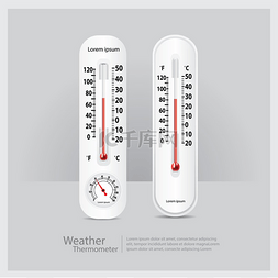 华氏温度图片_天气温度计孤立矢量图