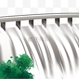 大型水库水坝水利工程流水瀑布