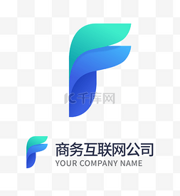 科技公司图片_商务风公司LOGO字母F